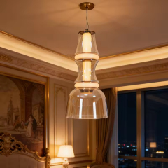 Creative Modern Glass Pendant Lamp Bar Hotel Home Decorative Lighting Fixture Restuarant LED Hanging Lamp for Dining Room