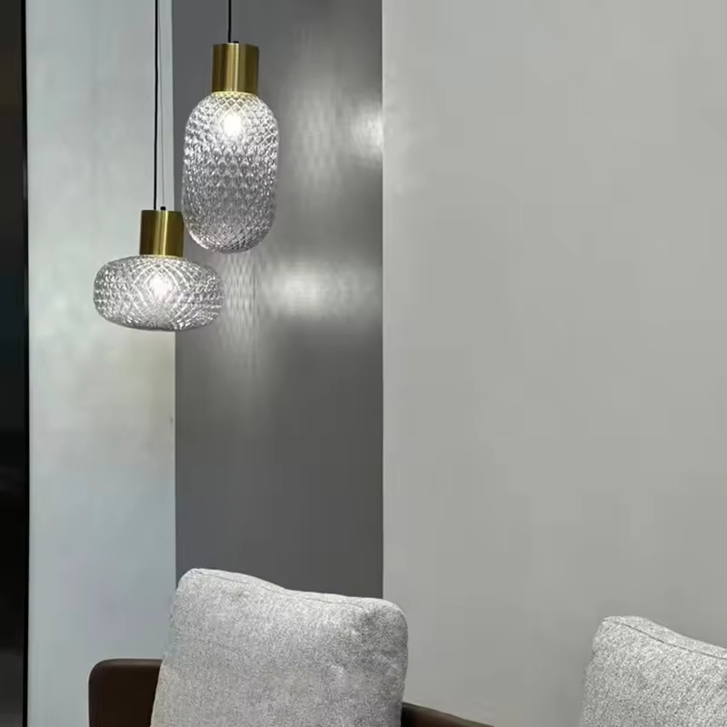 Nordic Ceiling Hanging Lamp Indoor Hotel Living Room Lighting Decoration Home Glass Pendant Light for Bedroom