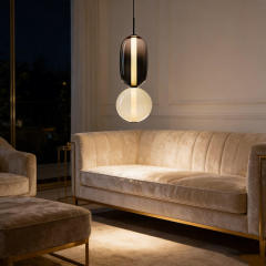 Modern Postmodern Creative Glass Pendant Light Villa Hotel Kitchen Dining Room Smoke Grey Glass Pendant Light
