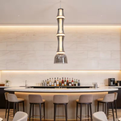 Creative Nordic Indoor Decorative Long Hanging Lamp Luxury Kitchen Island Glass Pendant Light for Restaurant Hotel
