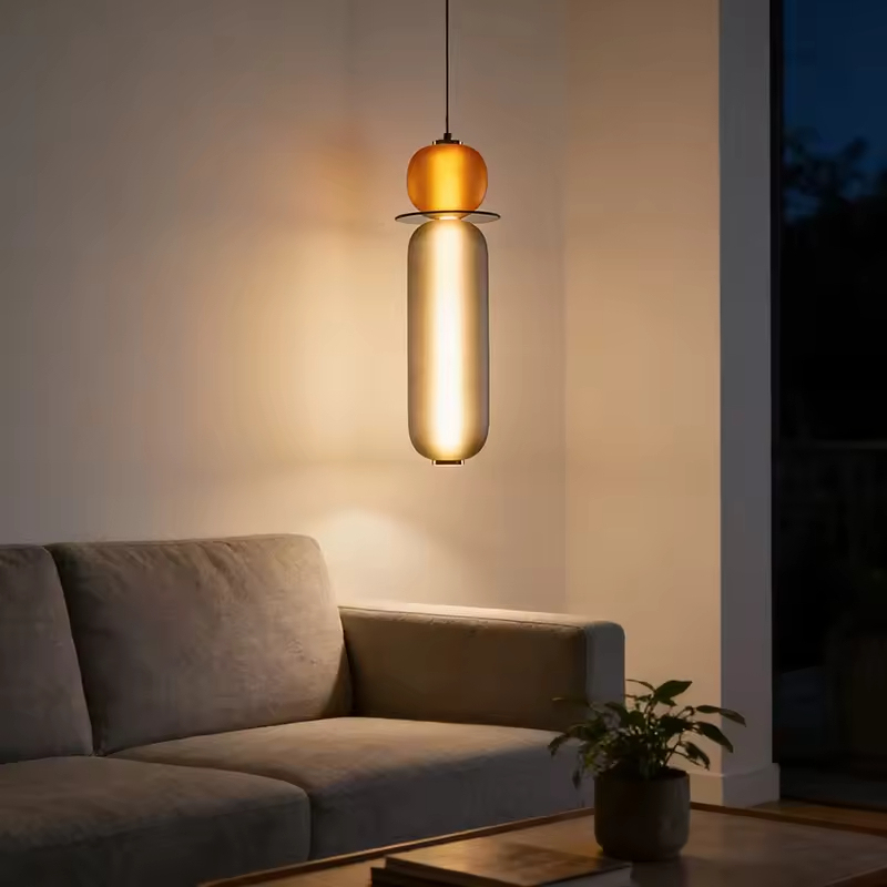 Nordic Minimalist LED Ceiling Light Modern Postmodern Creative Hotel Home Decor Glass Pendant Light for Bedside Living Room