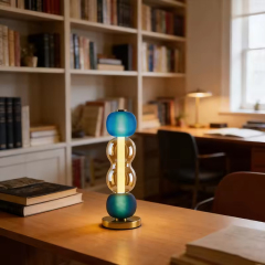 Modern Hotel Indoor Art Table Light Desk Lamp Glass Light Luxury Decorative Table Lamp for Reading Room Bedside Living Room