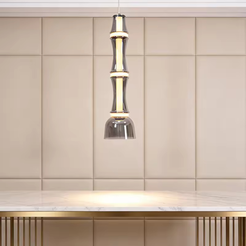 Creative Nordic Indoor Decorative Long Hanging Lamp Luxury Kitchen Island Glass Pendant Light for Restaurant Hotel
