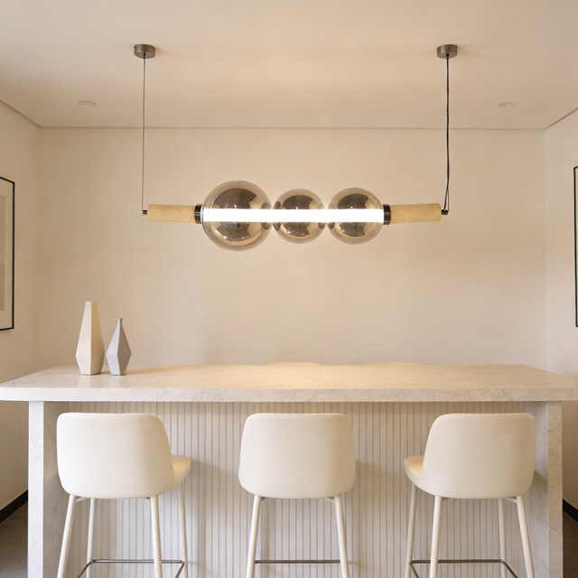 Modern Postmodern Creative Glass Pendant Light Villa Hotel Kitchen Dining Room Smoke Grey Glass Pendant Light