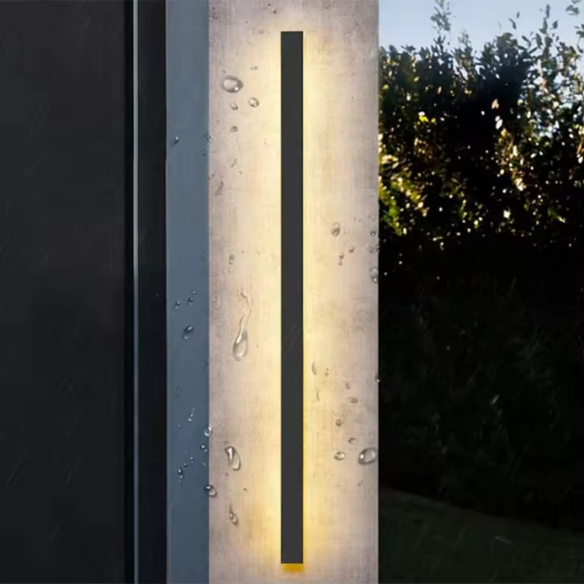 Modern Garden Sconce Exterior Linear Strip Outdoor Wall Lamp Warm White Long LED Outdoor Wall Light
