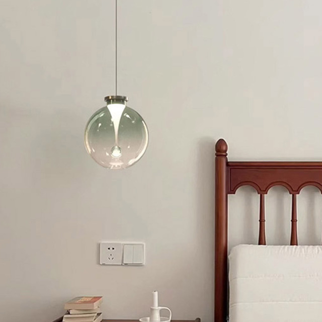Nordic Modern Minimalist Bedroom Bedside Creative Raindrop Restaurant Bar Counter Glass Ball Iron LED Pendant Light