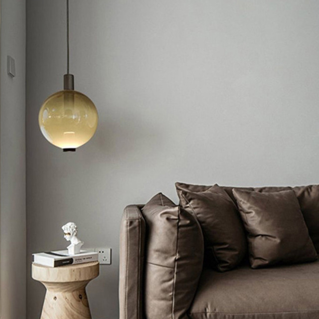 Nordic Decorative Oval Glass Restaurant Luxury Dimmable Warm White LED Pendant Light
