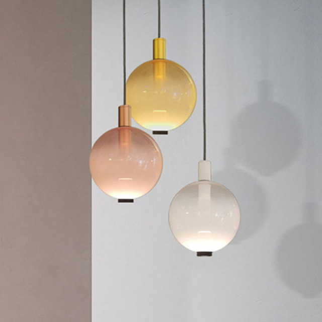 Nordic Decorative Oval Glass Restaurant Luxury Dimmable Warm White LED Pendant Light