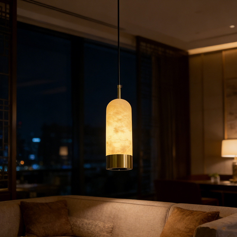 Modern Natural Marble Pendant Light LED Stone Pendant Light Marble Chandelier Luxury Pendant Lights for Bedside Sofa Side