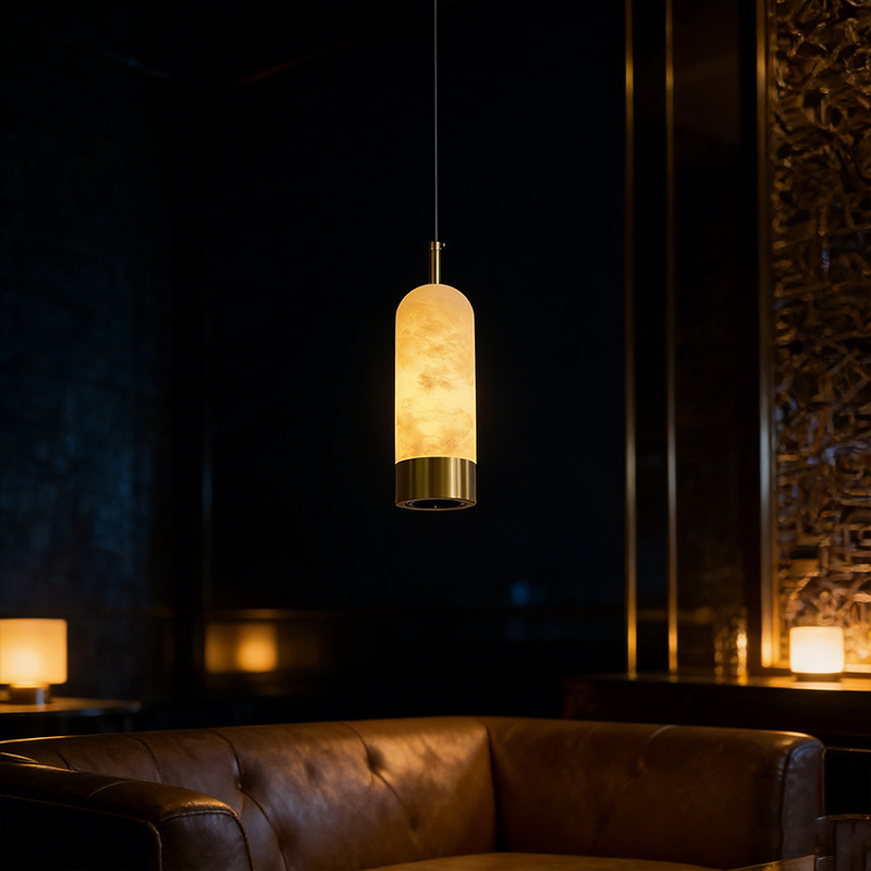 Modern Natural Marble Pendant Light LED Stone Pendant Light Marble Chandelier Luxury Pendant Lights for Bedside Sofa Side