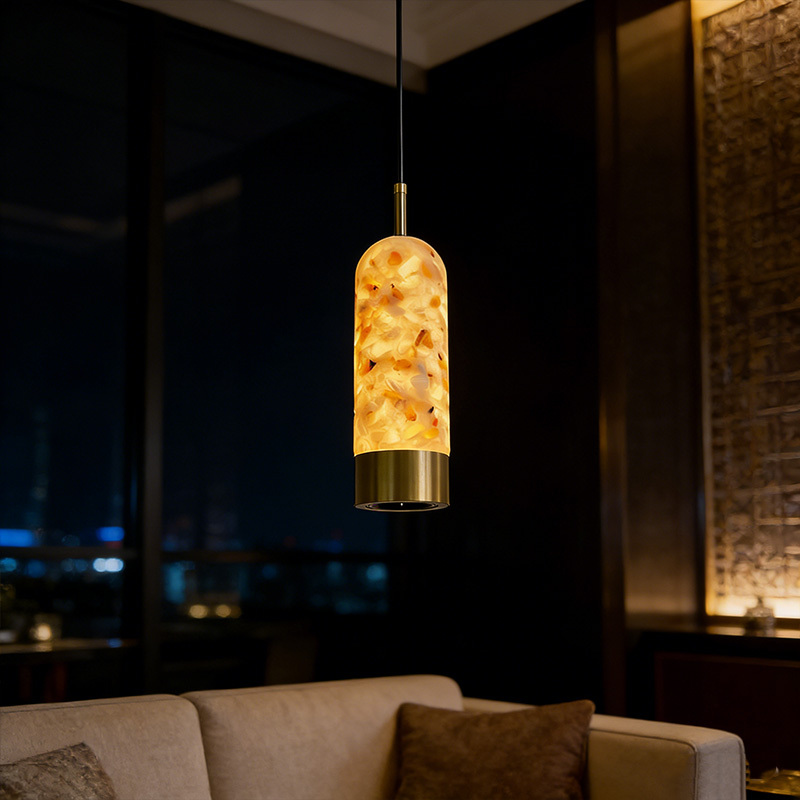 Modern Natural Marble Pendant Light LED Stone Pendant Light Marble Chandelier Luxury Pendant Lights for Bedside Sofa Side