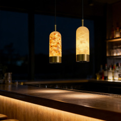 Modern Natural Marble Pendant Light LED Stone Pendant Light Marble Chandelier Luxury Pendant Lights for Bedside Sofa Side
