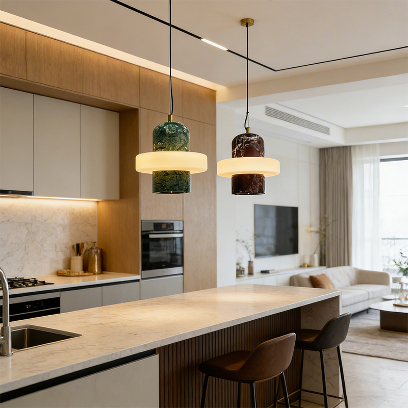 Modern Designer Stone Hanging Lamp Hotel Living Lome Home Decor Natural Stone Decor Pendant Light