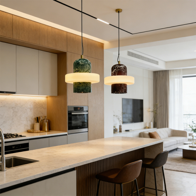 Modern Designer Stone Hanging Lamp Hotel Living Lome Home Decor Natural Stone Decor Pendant Light