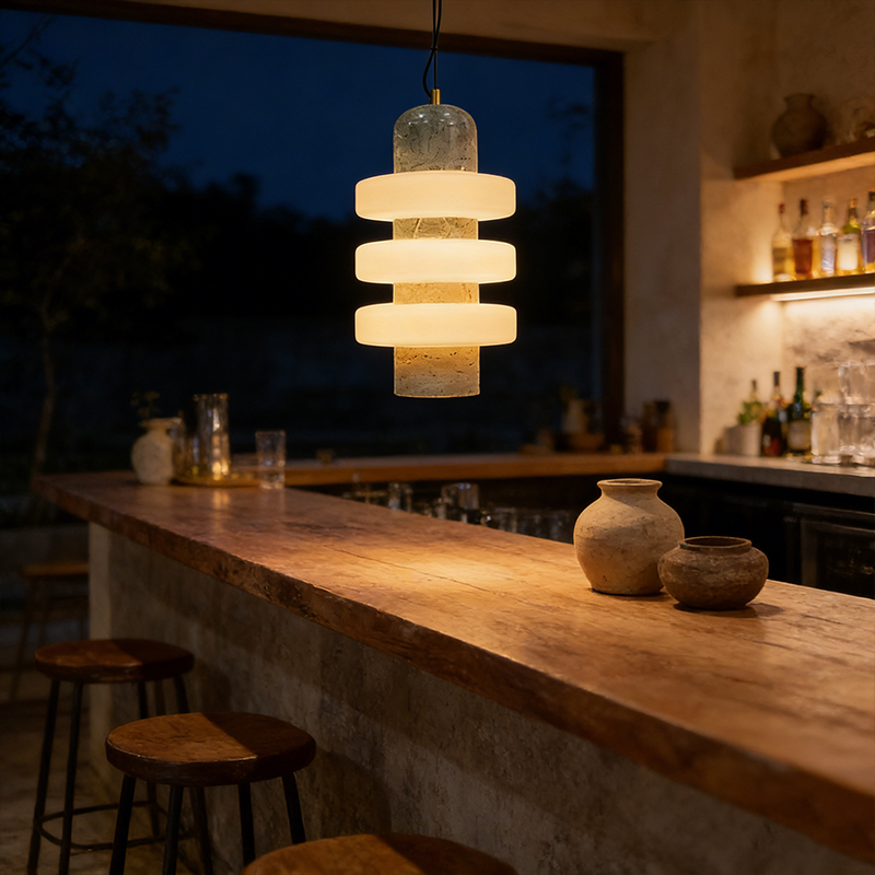 Minimalist Stone Chandelier Modern Home Living Room Bedside Bar Decor Natural Stone Table Lamp