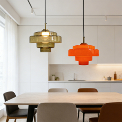 Nordic Vintage Glass Hanging Lamp Kitchen Island Farmhouse Dining Room Pendant Lights