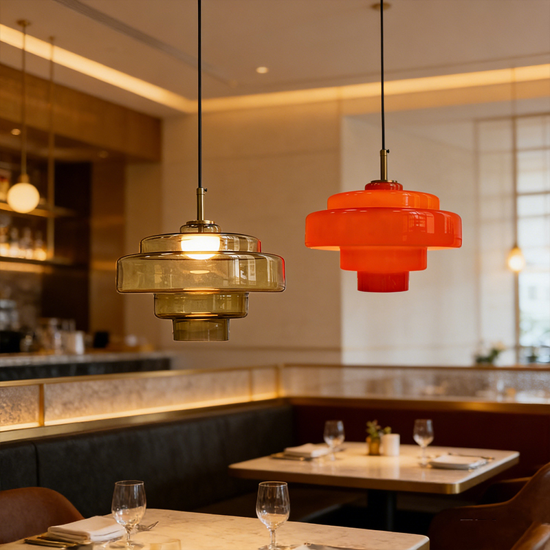 Nordic Vintage Glass Hanging Lamp Kitchen Island Farmhouse Dining Room Pendant Lights