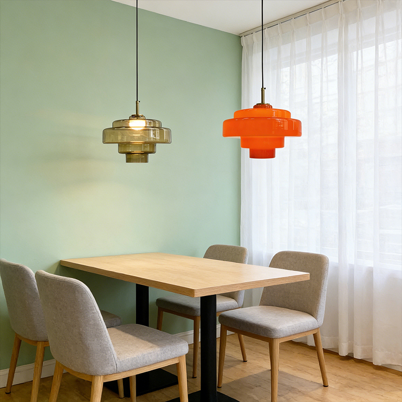 Nordic Vintage Glass Hanging Lamp Kitchen Island Farmhouse Dining Room Pendant Lights