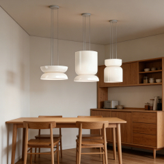 Modern Minimalist Oval White Glass Luxury Warm White Adjustable Height  LED Dimmable Pendant Light for Restaurant Bedroom