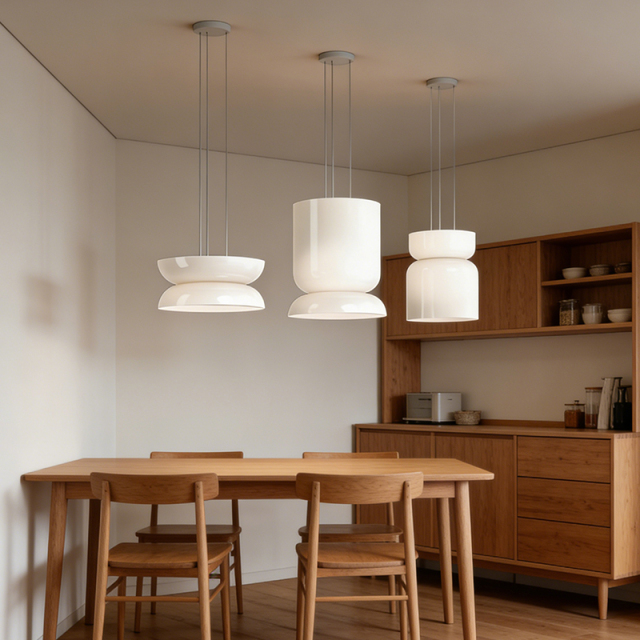 Modern Minimalist Oval White Glass Luxury Warm White Adjustable Height  LED Dimmable Pendant Light for Restaurant Bedroom
