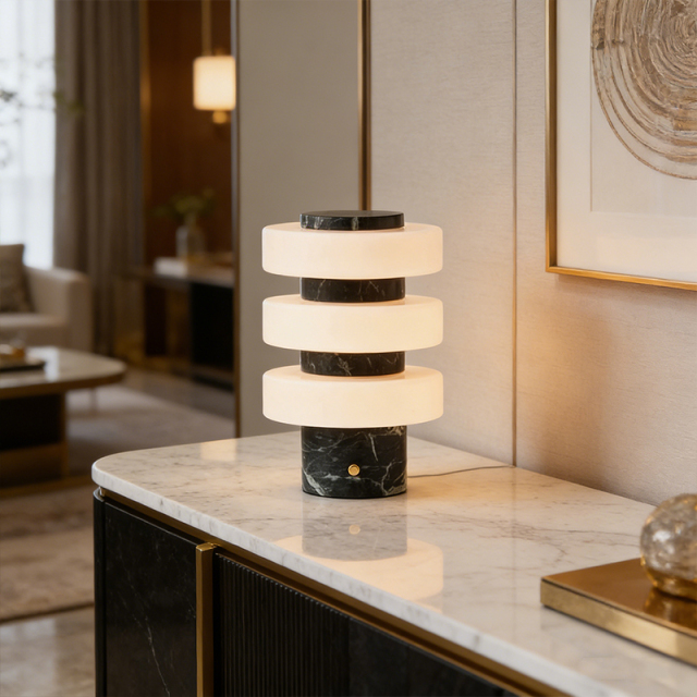 Nordic Postmodern Natural Stone Marble Decoration Green Marble Table Desk Lamp With White Glass Shades