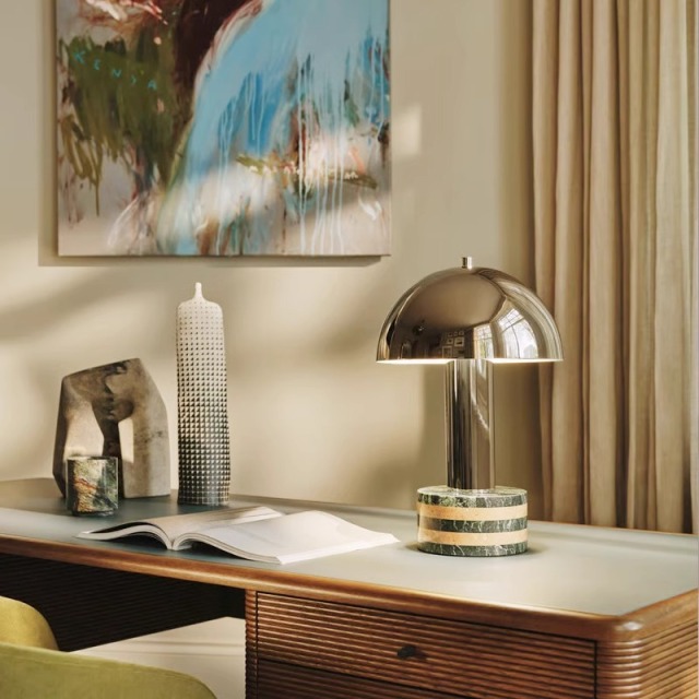 Luxury Table Lamp Creative New Bedroom Bedside Lamp Modern Simple Villa Study Mushroom Table Light
