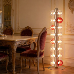 Luxury Modern E27 Base LED Floor Lamp Blown Glass Ball Lampshade Hotel Home Decor Aluminium Floor Lamp