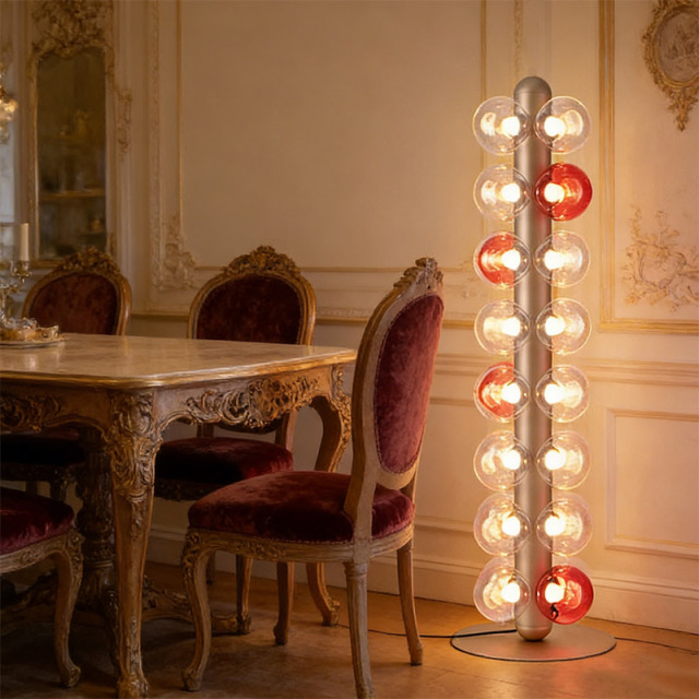 Luxury Modern E27 Base LED Floor Lamp Blown Glass Ball Lampshade Hotel Home Decor Aluminium Floor Lamp