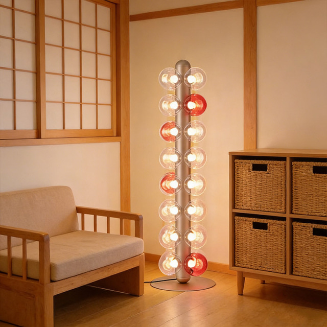 Luxury Modern E27 Base LED Floor Lamp Blown Glass Ball Lampshade Hotel Home Decor Aluminium Floor Lamp
