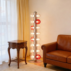 Luxury Modern E27 Base LED Floor Lamp Blown Glass Ball Lampshade Hotel Home Decor Aluminium Floor Lamp