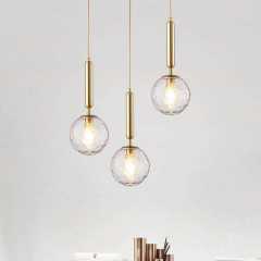 Nordic Stair Bedroom Hanging Small Sizes Glass Ball Design Modern LED Light Round Pendant Lamp