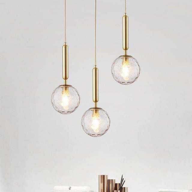 Nordic Stair Bedroom Hanging Small Sizes Glass Ball Design Modern LED Light Round Pendant Lamp