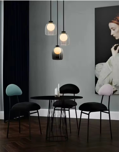 Modern Nordic Luxury LED Pendant Light Glass Hanging Chandelier for Restaurant Living Room Ceiling Modern Living Room Decor