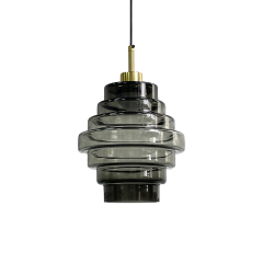 Raw Brass+Smoky Grey Glass