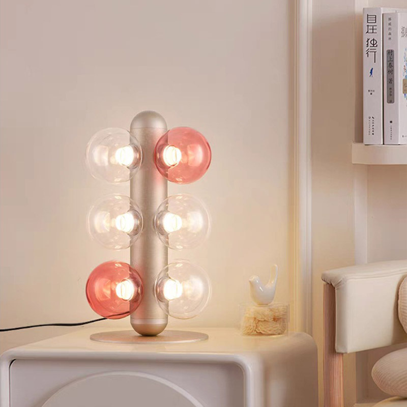 Contemporary Modern Glass Gold Table Metal Lamps Simple Glass Lighting with Golden Steel Electric Power Supply