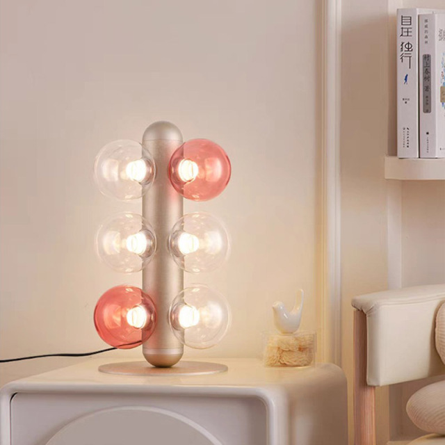 Contemporary Modern Glass Gold Table Metal Lamps Simple Glass Lighting with Golden Steel Electric Power Supply