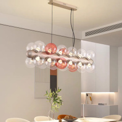 Nordic Round Bubble Chandelier Clear Glass Ball Living Room Decoration Room Home Pendant Light