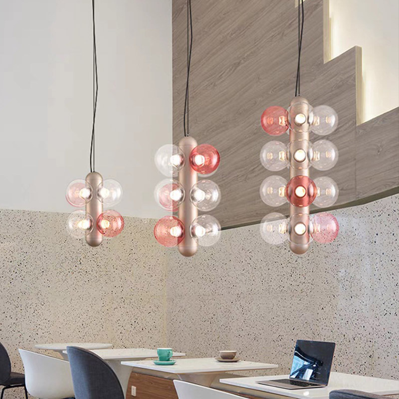 Nordic Round Bubble Chandelier Clear Glass Ball Living Room Decoration Room Home Pendant Light