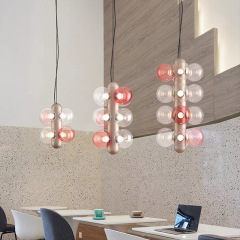Nordic Round Bubble Chandelier Clear Glass Ball Living Room Decoration Room Home Pendant Light
