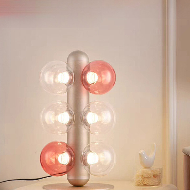 Contemporary Modern Glass Gold Table Metal Lamps Simple Glass Lighting with Golden Steel Electric Power Supply