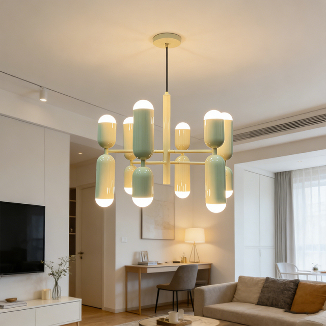 Nordic Home Decor Multi -head Pendant Light Creative Chandelier Adjustable Ceiling Light for Office Dinning Room