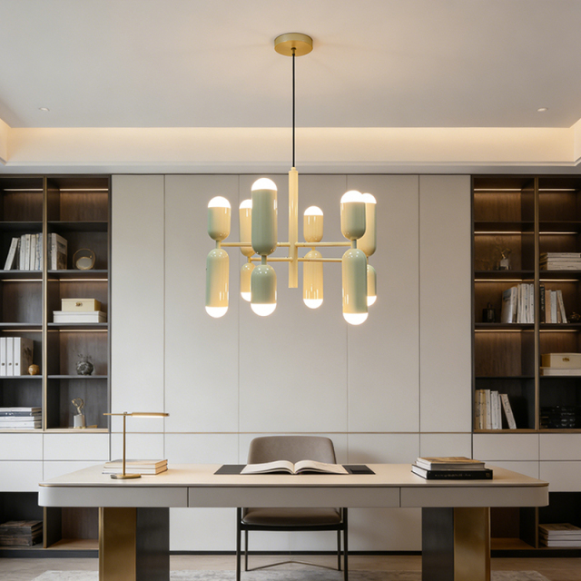 Nordic Home Decor Multi -head Pendant Light Creative Chandelier Adjustable Ceiling Light for Office Dinning Room