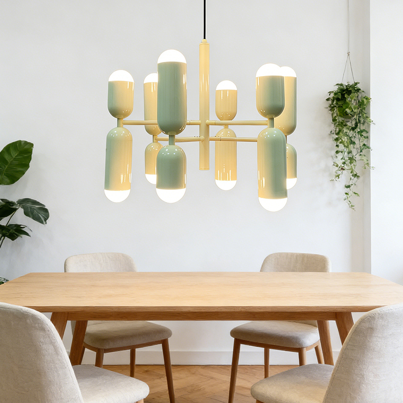 Nordic Home Decor Multi -head Pendant Light Creative Chandelier Adjustable Ceiling Light for Office Dinning Room