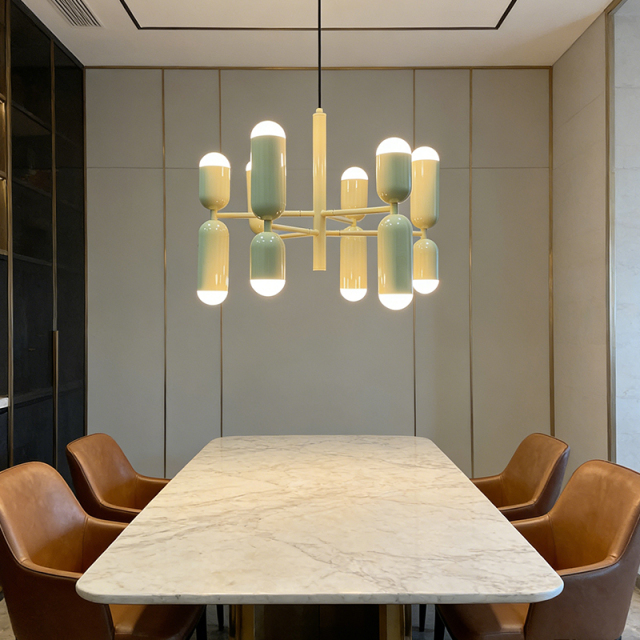 Nordic Home Decor Multi -head Pendant Light Creative Chandelier Adjustable Ceiling Light for Office Dinning Room