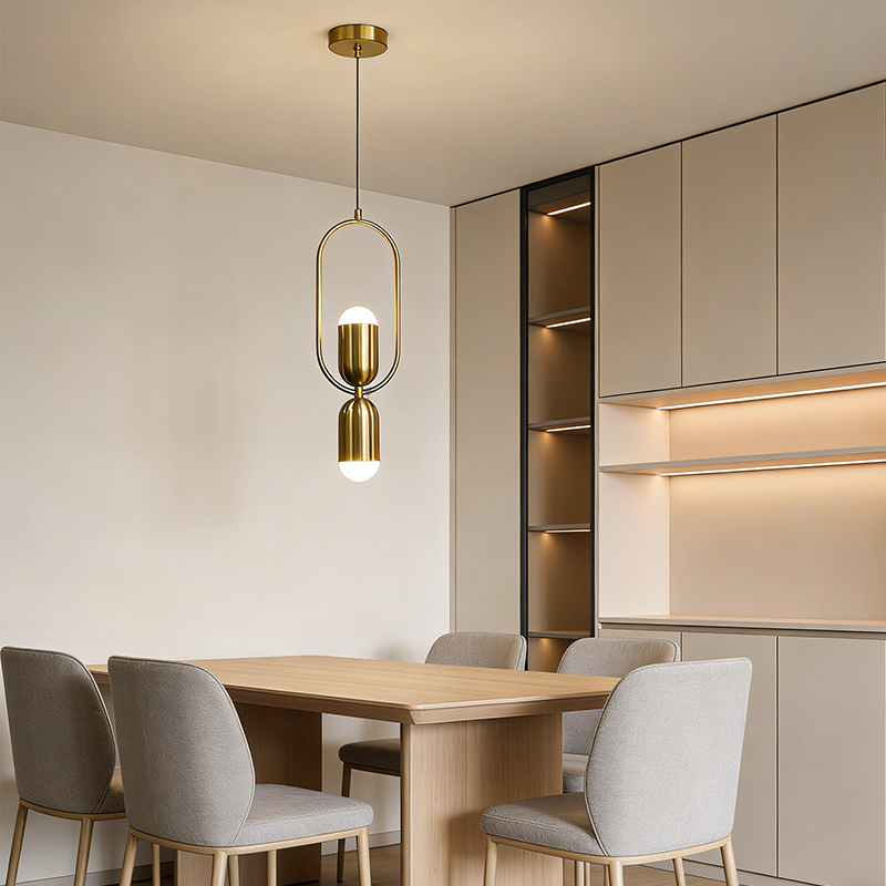 Modern Design Multi-head Living Room Decorative Chandelier Creative Exquisite Bedroom Bedside Acrylic Gold Metal Pendant Light