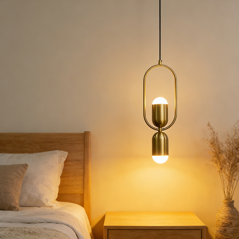 Modern Design Multi-head Living Room Decorative Chandelier Creative Exquisite Bedroom Bedside Acrylic Gold Metal Pendant Light