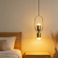 Modern Design Multi-head Living Room Decorative Chandelier Creative Exquisite Bedroom Bedside Acrylic Gold Metal Pendant Light