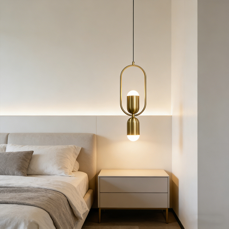Modern Design Multi-head Living Room Decorative Chandelier Creative Exquisite Bedroom Bedside Acrylic Gold Metal Pendant Light