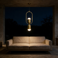 Modern Design Multi-head Living Room Decorative Chandelier Creative Exquisite Bedroom Bedside Acrylic Gold Metal Pendant Light