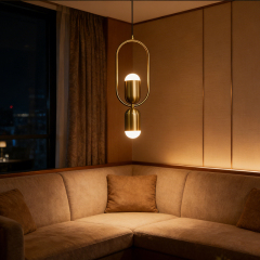 Modern Design Multi-head Living Room Decorative Chandelier Creative Exquisite Bedroom Bedside Acrylic Gold Metal Pendant Light